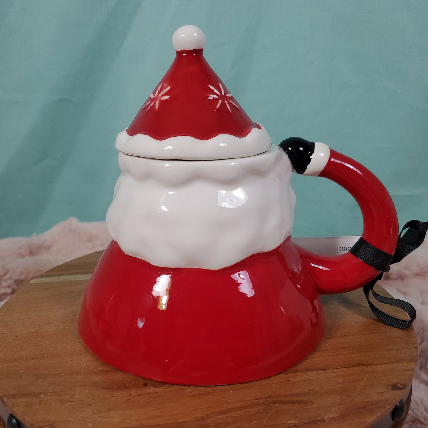 Johanna Parker Christmas Folk Art Vintage Santa Mug with Lid