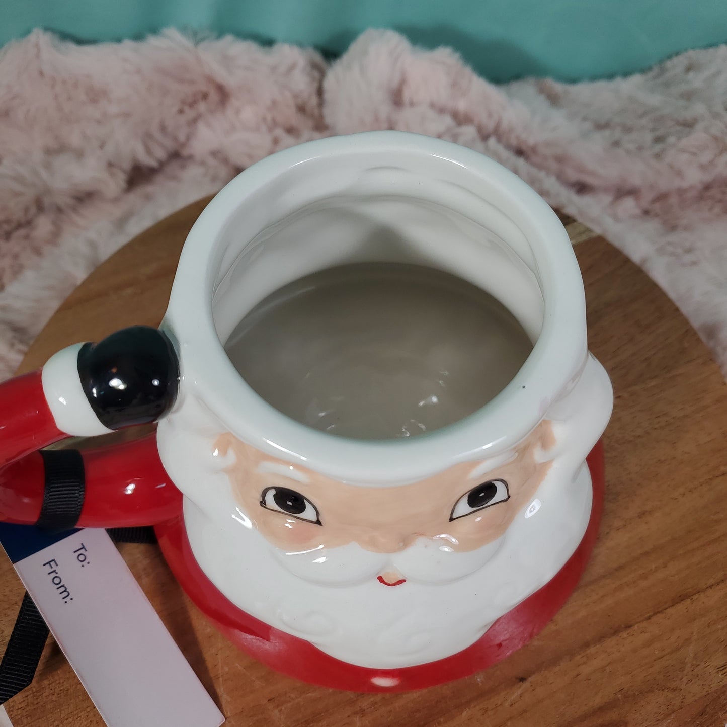 Johanna Parker Christmas Folk Art Vintage Santa Mug with Lid