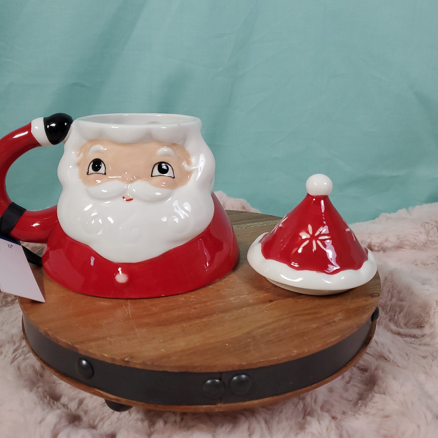Johanna Parker Christmas Folk Art Vintage Santa Mug with Lid