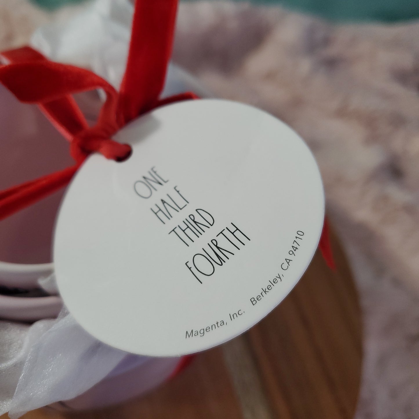 Rae Dunn Valentine's Day Pink Ceramic Measuring Cups - Set of 4