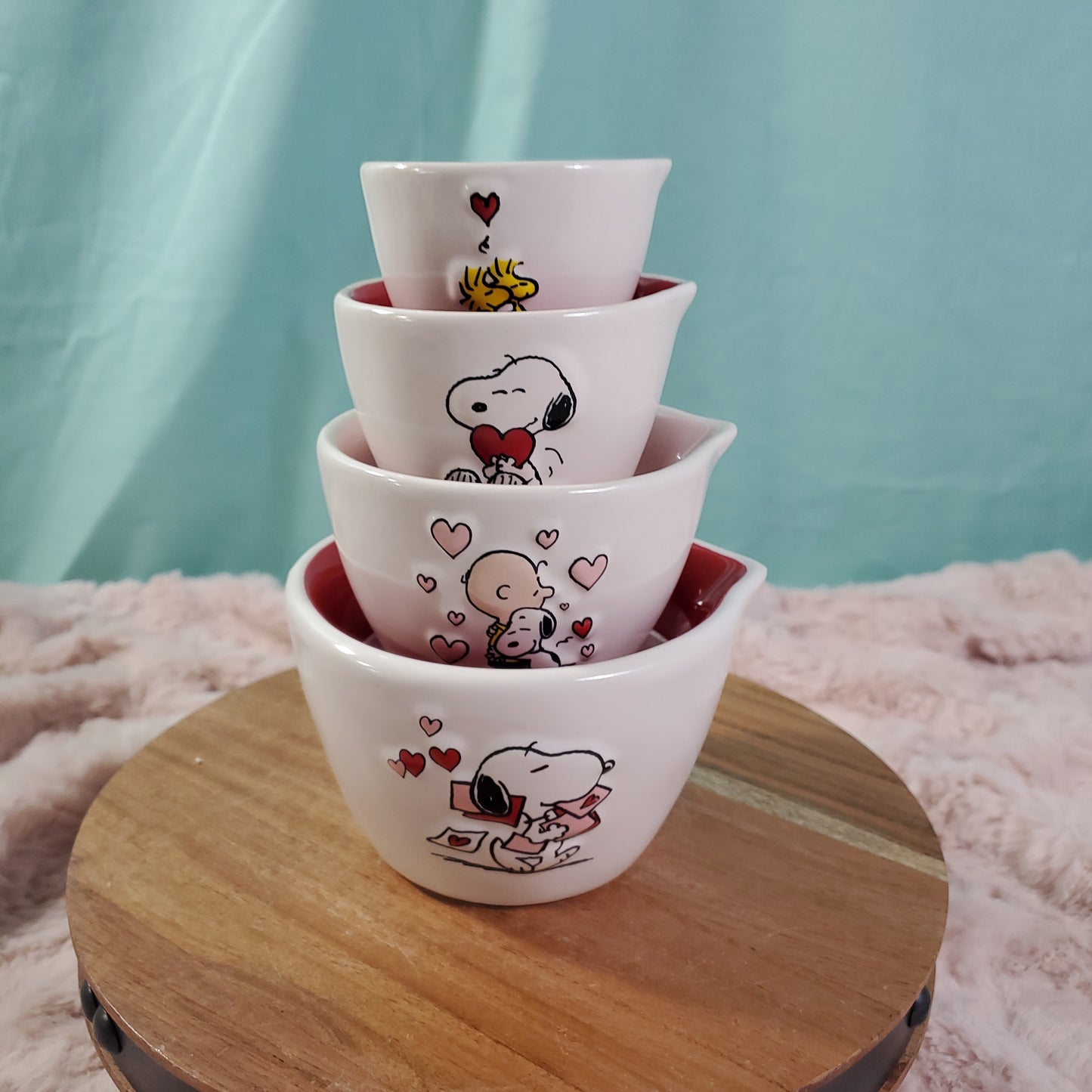 Rae Dunn Valentine's Day Snoopy Measuring Cups - Set of 4