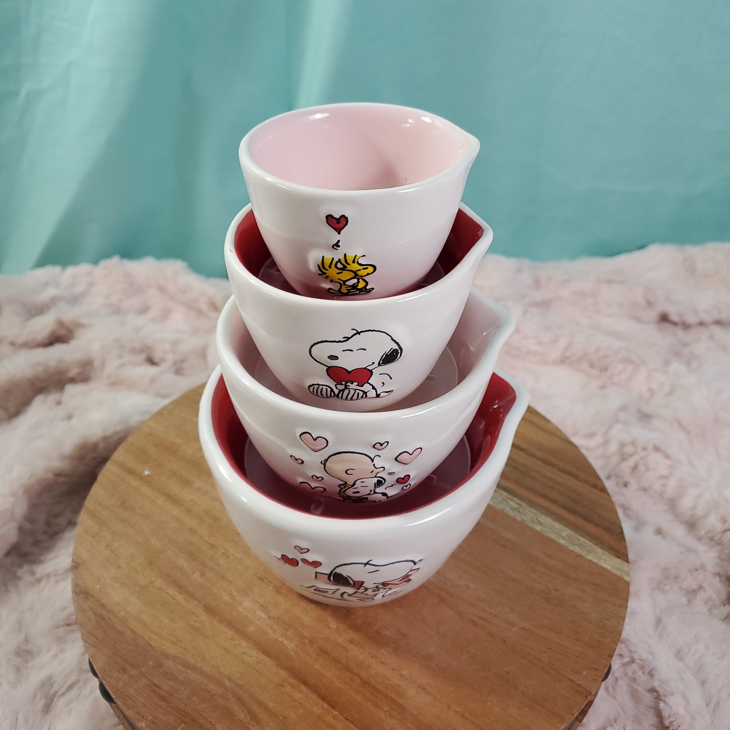 Rae Dunn Valentine's Day Snoopy Measuring Cups - Set of 4