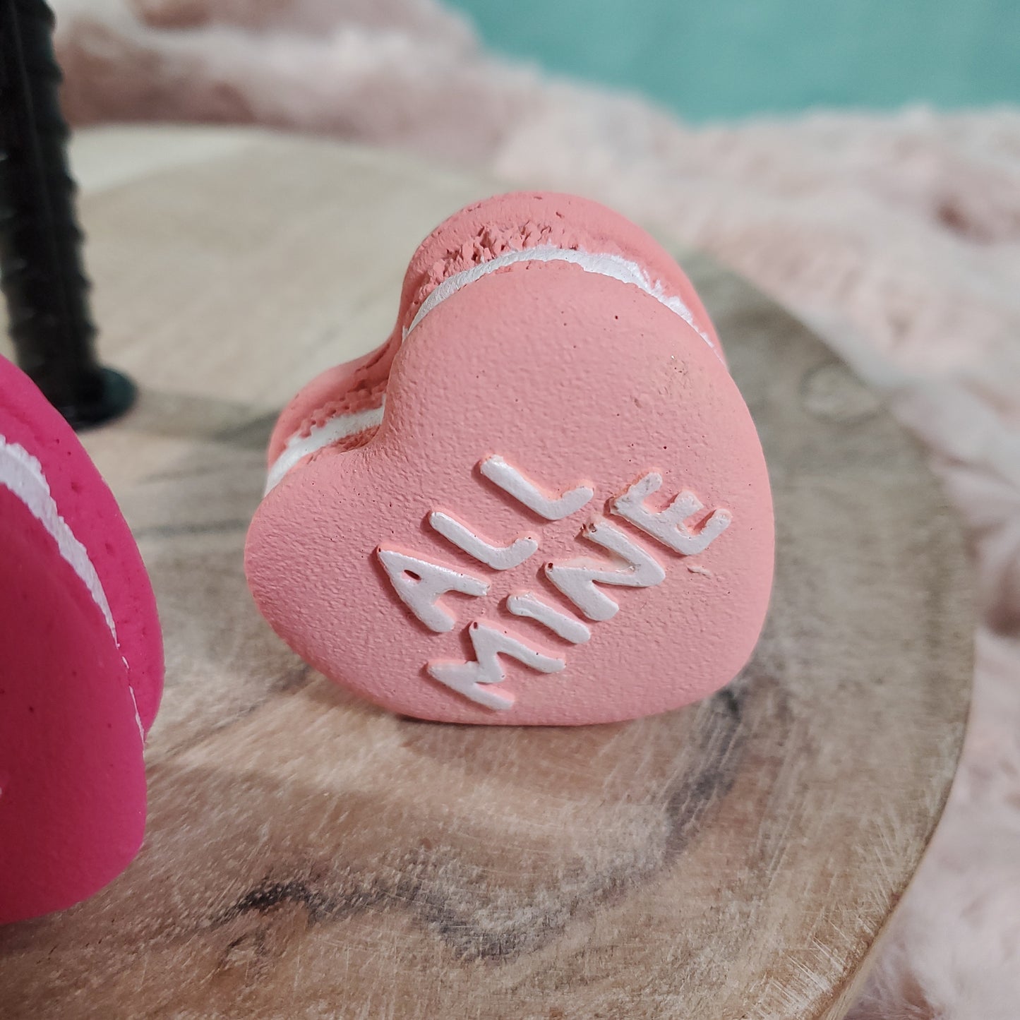 Cupcakes and Cashmere Valentine's Day Faux Conversation Heart Styled Macaroons - Set of 6