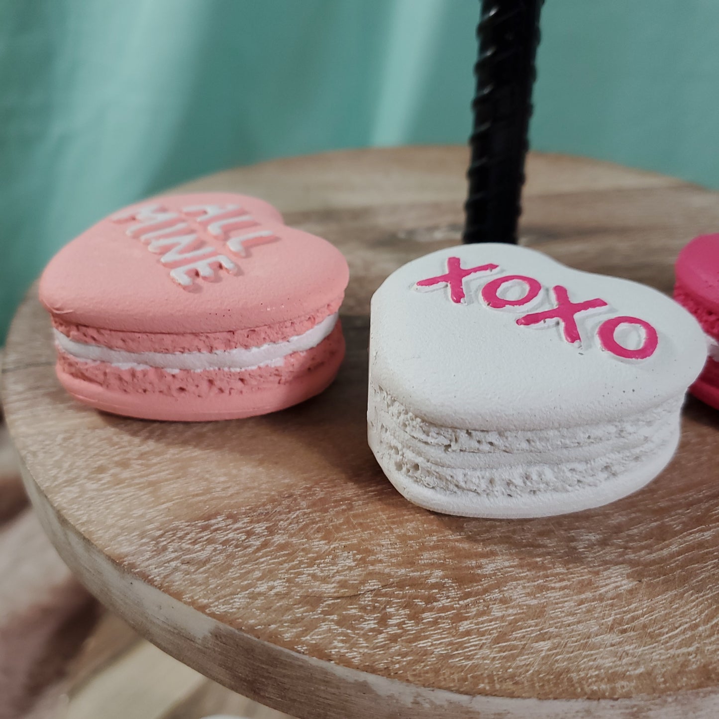 Cupcakes and Cashmere Valentine's Day Faux Conversation Heart Styled Macaroons - Set of 6