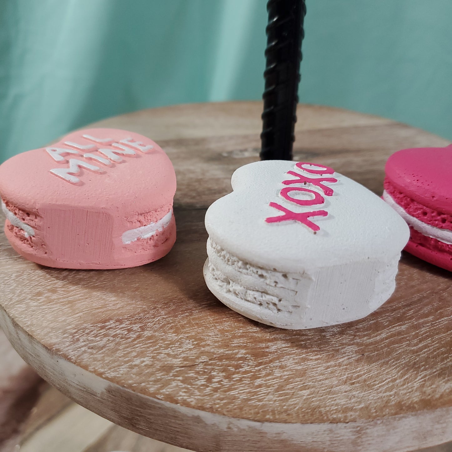 Cupcakes and Cashmere Valentine's Day Faux Conversation Heart Styled Macaroons - Set of 6