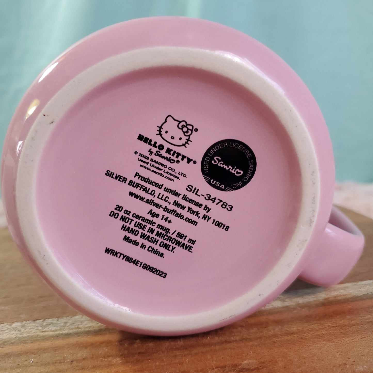 Hello Kitty Pink Valentine's Day Glitter Heart Balloon Campfire Style Mug - 20oz