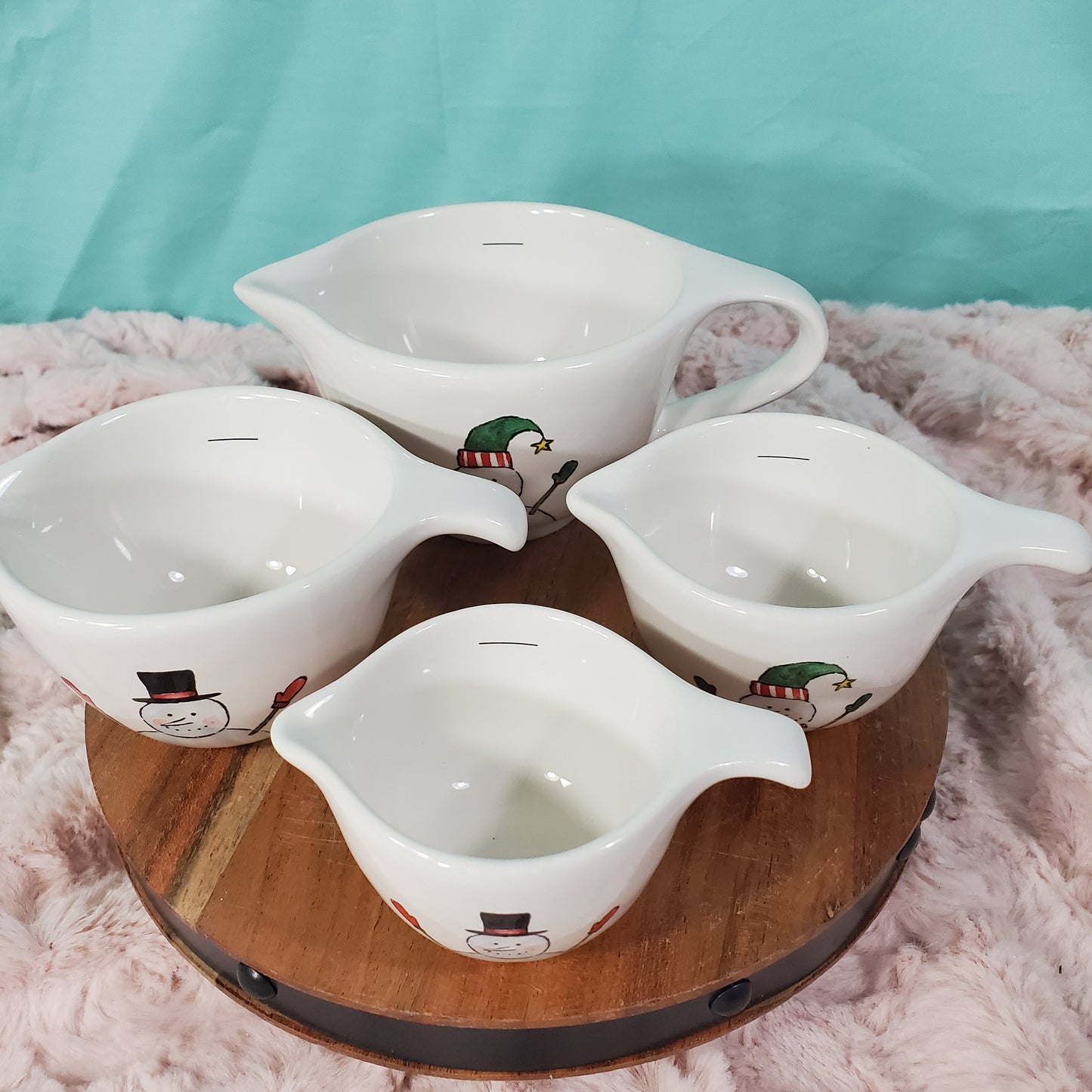 Rae Dunn Christmas Measuring Cups - Watercolor Snowmen