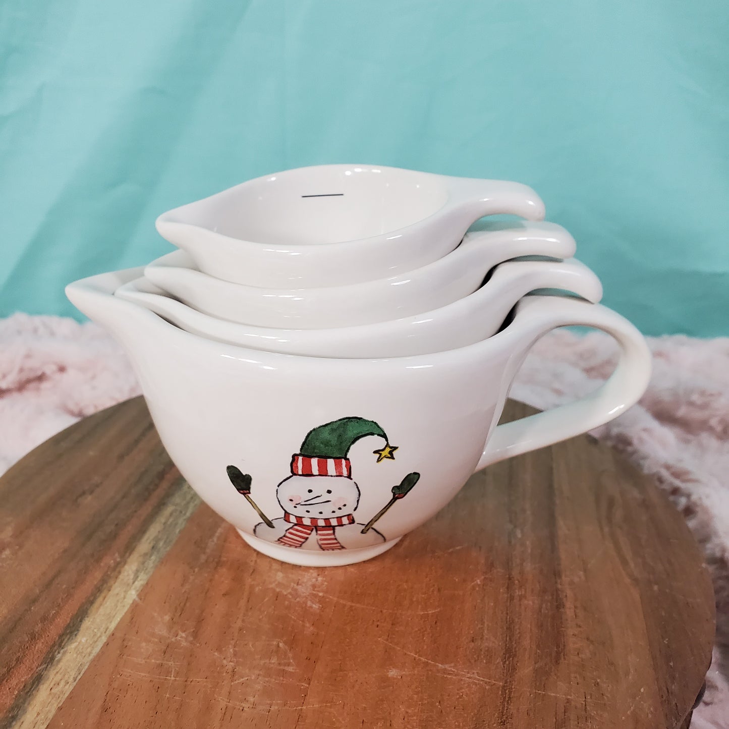 Rae Dunn Christmas Measuring Cups - Watercolor Snowmen