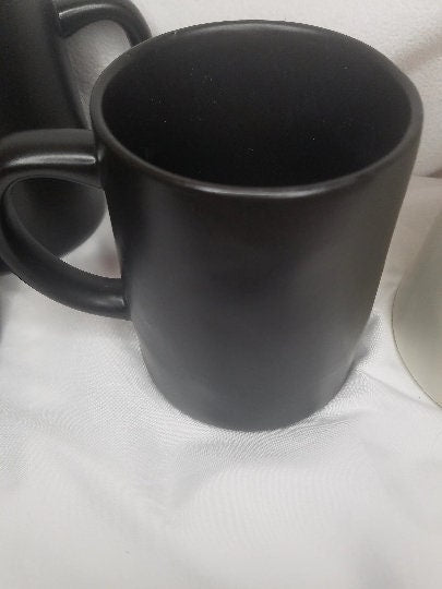 Rae Dunn Inspired Rustic Mugs in Cream, Black and Grey- Personalized