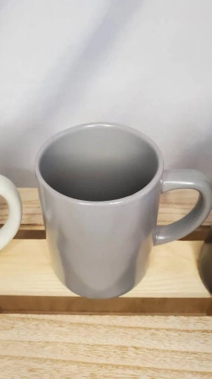 Rae Dunn Inspired Rustic Mugs in Cream, Black and Grey- Personalized