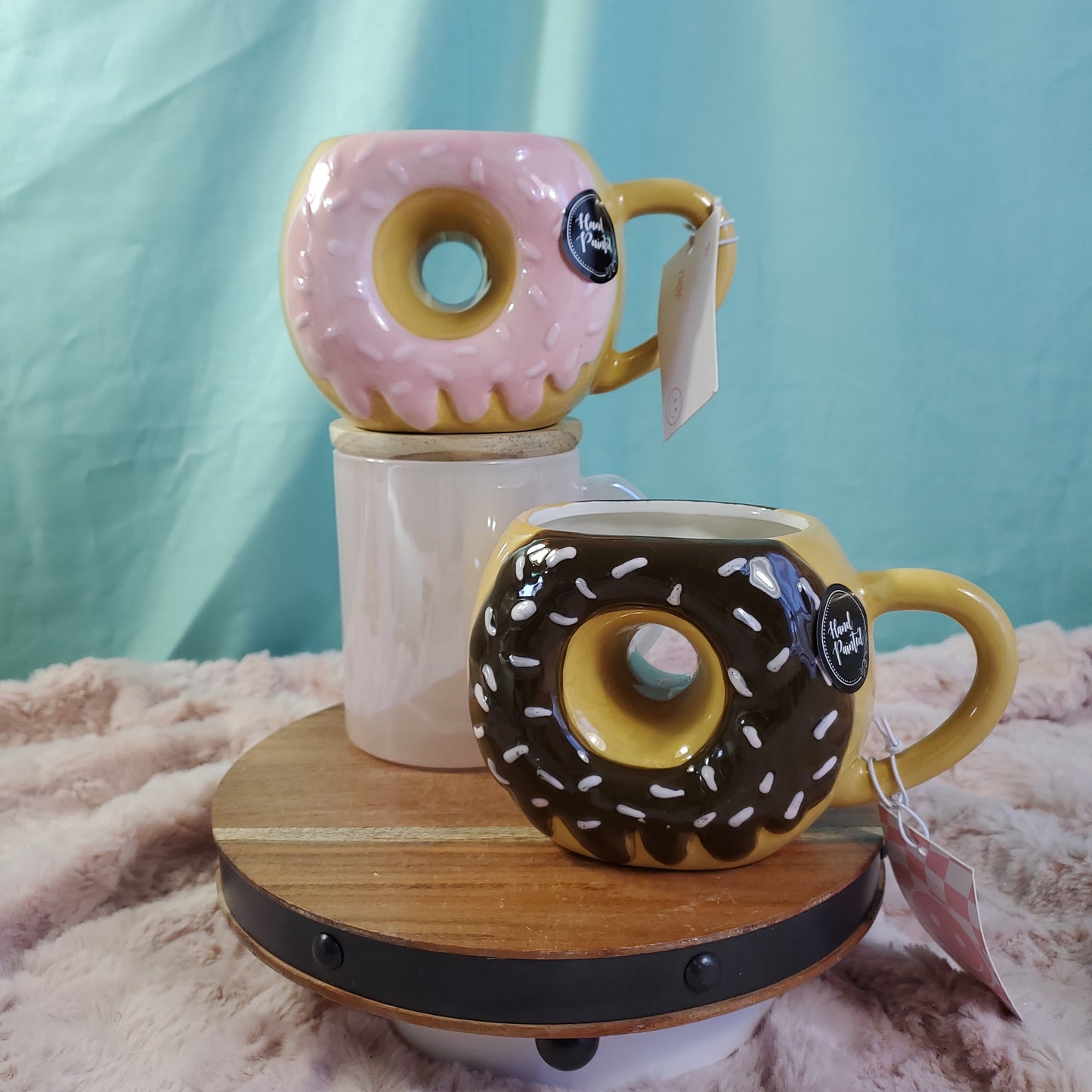Sheffield Home Frosted Donut Shaped Mug - 10 oz, Hand-Painted