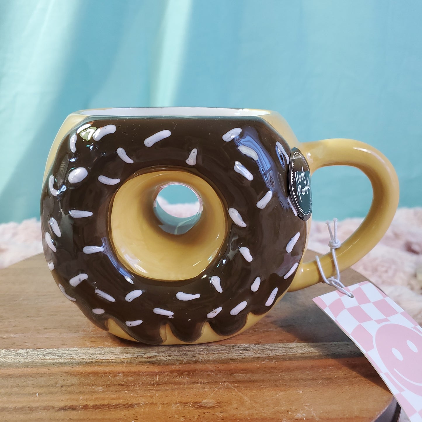 Sheffield Home Frosted Donut Shaped Mug - 10 oz, Hand-Painted