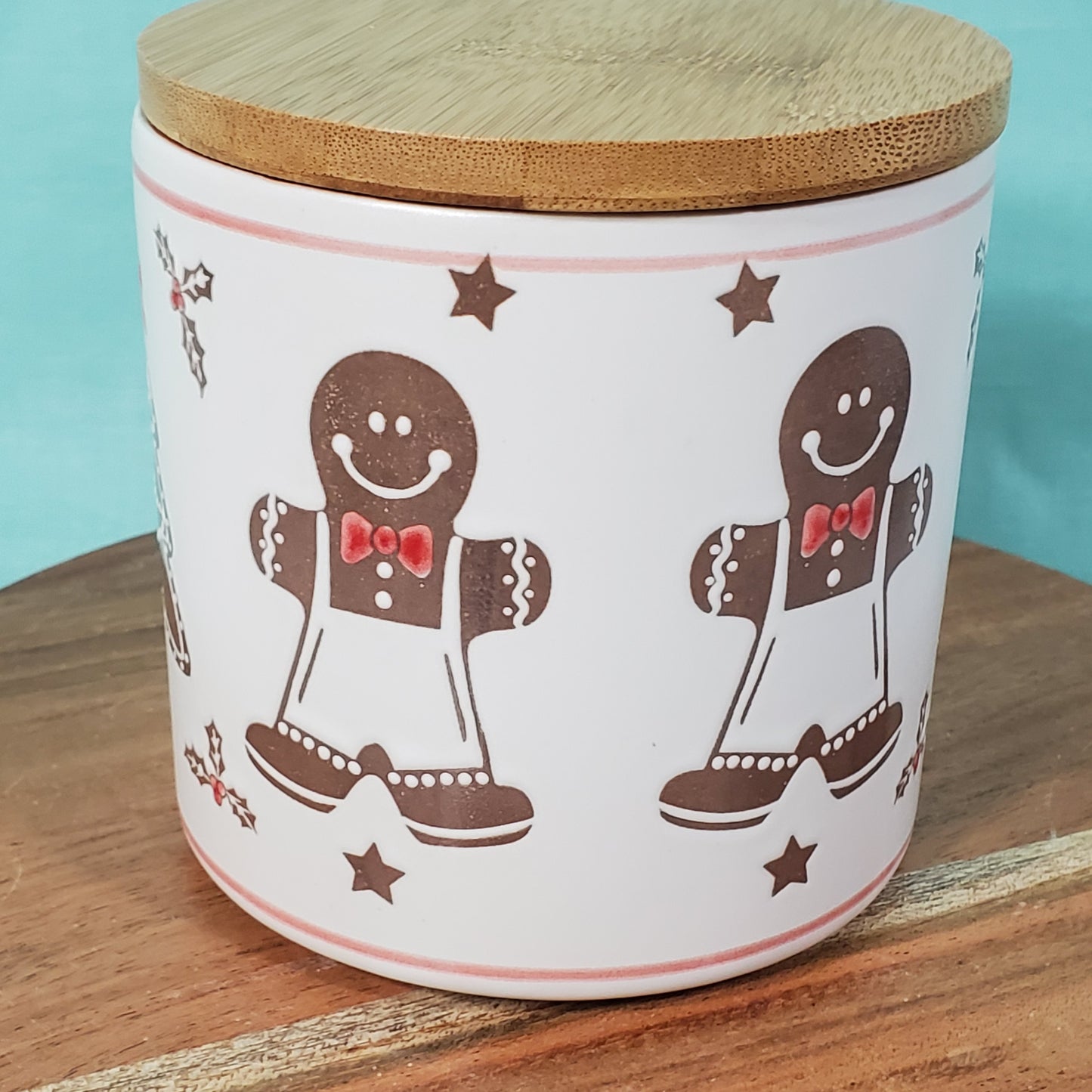 Eli and Ana Etched Gingerbread Men Ceramic Canister - Charming Kitchen Decor and Storage