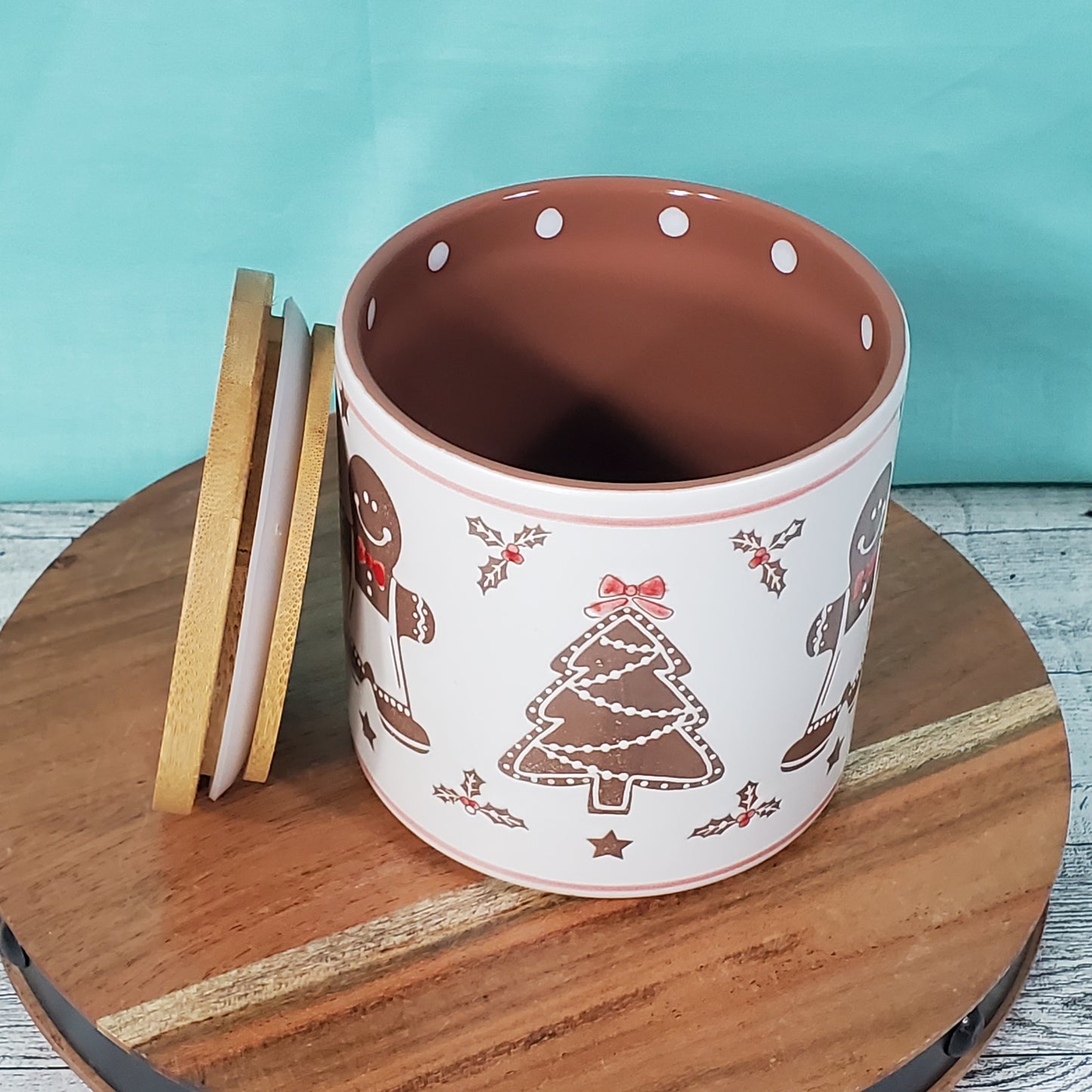 Eli and Ana Etched Gingerbread Men Ceramic Canister - Charming Kitchen Decor and Storage