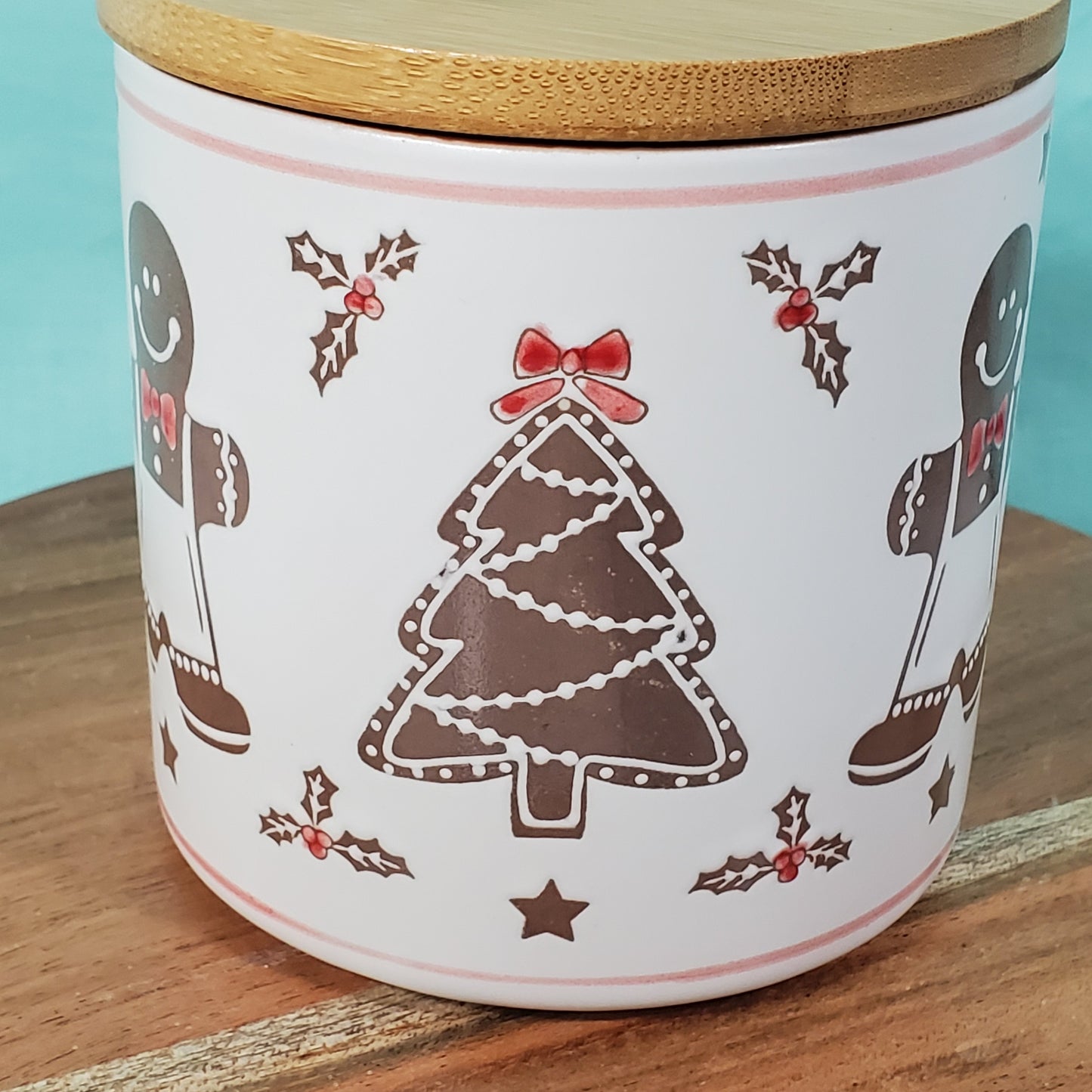 Eli and Ana Etched Gingerbread Men Ceramic Canister - Charming Kitchen Decor and Storage