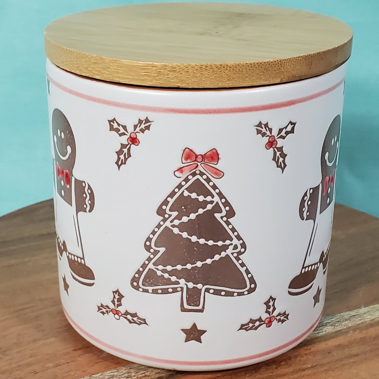 Eli and Ana Etched Gingerbread Men Ceramic Canister - Charming Kitchen Decor and Storage