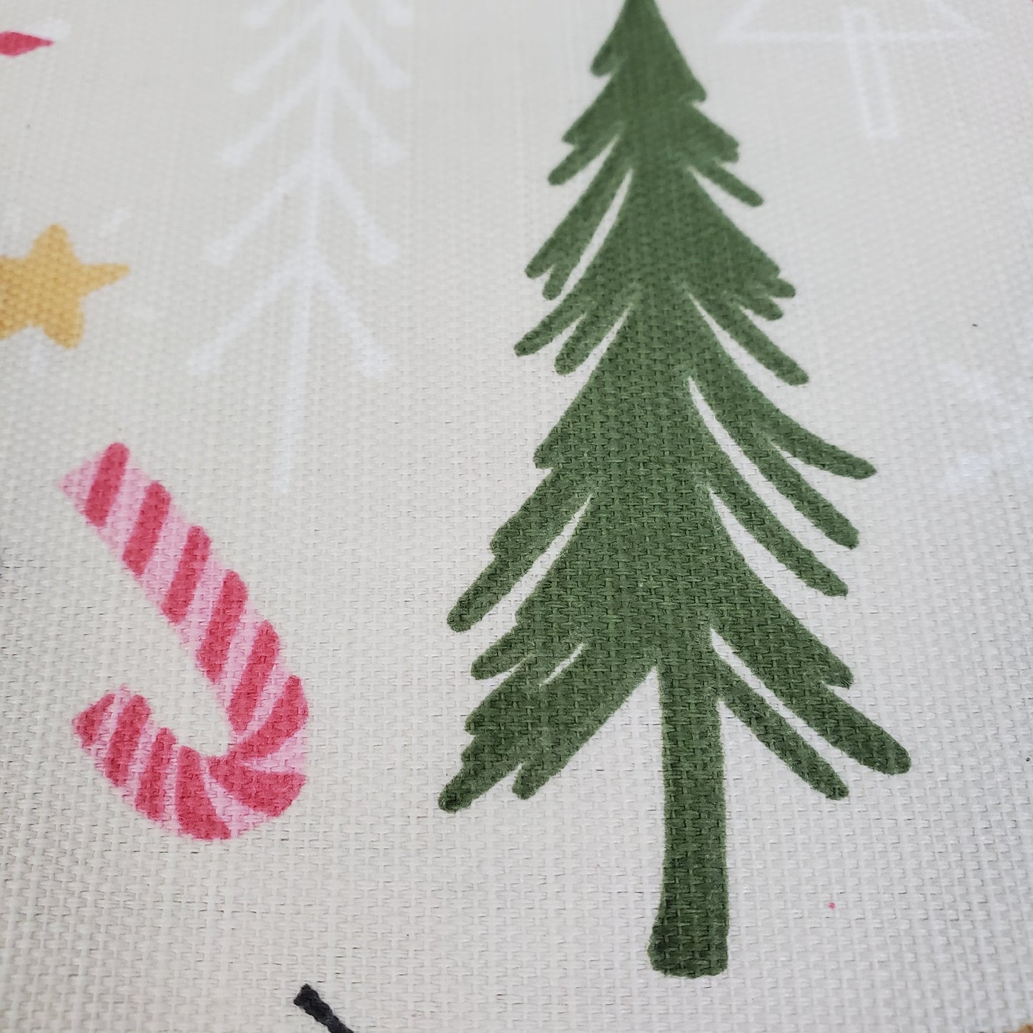 Holiday Twilight Town Reindeer and Pink Peppermint 72"x 72" Cotton Shower Curtain