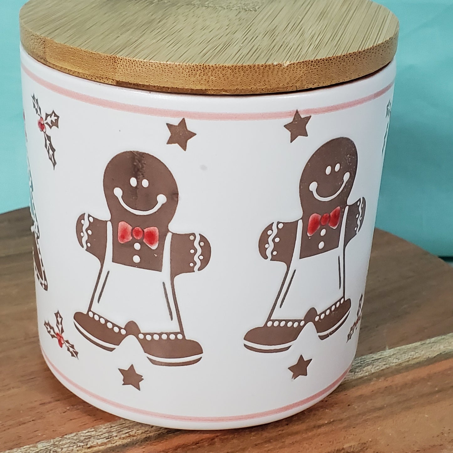 Eli and Ana Etched Gingerbread Men Ceramic Canister - Charming Kitchen Decor and Storage