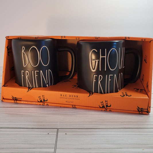Rae Dunn Boo Friend and Ghoul Friend Mug Set