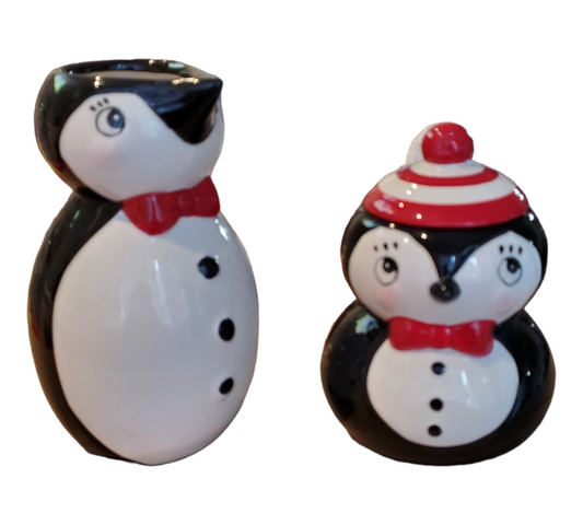 Christmas penguin creamer and sugar set